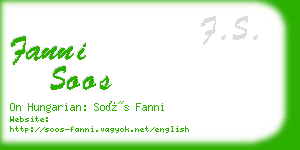 fanni soos business card